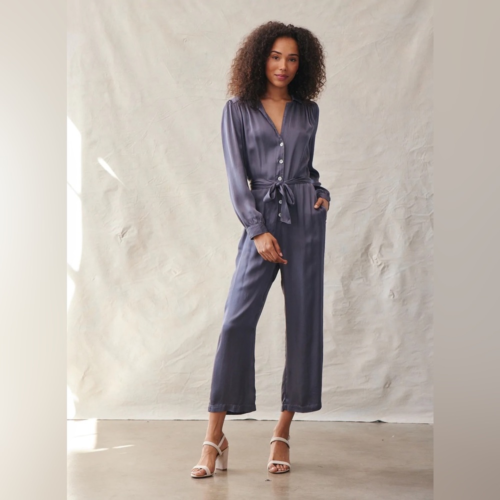 Bella dahl gathered button front jumpsuit